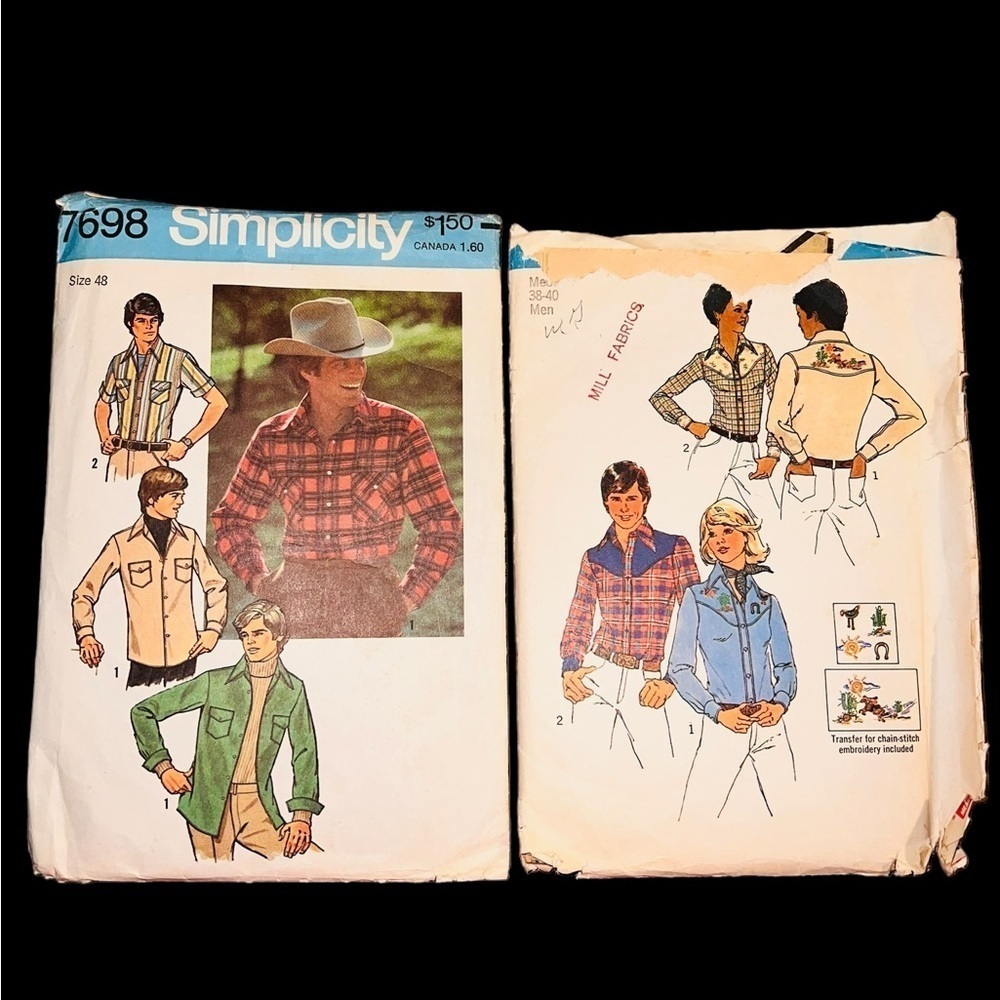Simplicity Vintage Shirt Pattern 7051~7698 Unisex